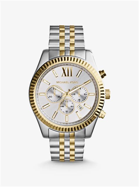 michael kors uhr lexington in silber und goldton|Michael Kors lexington gold.